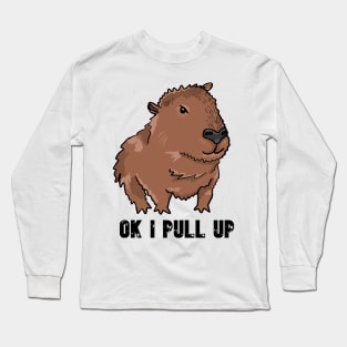 Ok I Pull Up Capybara Long Sleeve T-Shirt